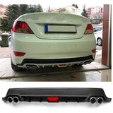 Hyundai Accent Blue Uyumlu Body Kit Difüzör 4 Çıkış Yuvarlak Siyah Model 2