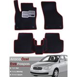 Hyundai Accent Era (2005-2011) Uyumlu Eva Paspas Tam Set–araca Özel,kolay Montaj,su Geçirmez - Siyah-Bordo - Siyah - Bordo