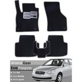 Hyundai Accent Era (2005-2011) Uyumlu Eva Paspas Tam Set–araca Özel,kolay Montaj,su Geçirmez - Siyah - Gri