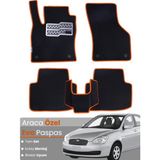 Hyundai Accent Era (2005-2011) Uyumlu Eva Paspas Tam Set–araca Özel,kolay Montaj,su Geçirmez - Siyah-Turuncu - Siyah - Turuncu