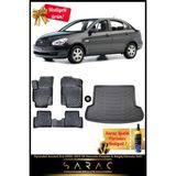 Hyundai Accent Era 2006-2012 Araca Özel 3D Havuzlu Paspas & Bagaj Havuzu Seti+(Hediyeli!) - Siyah