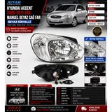 Hyundaı Accent Era 2009-2011 Manuel Beyaz Sağ Far (Beyaz Sinyalli) – Ayfar | Oem: 92102-1E089