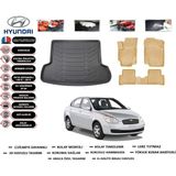 Hyundai Accent Era 2012 Model Bagaj Havuz Paspası+Araca Özel Bej Paspas Takımı Kauçuk - Siyah