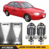 Hyundai Accent Milenyum 2000-2003 Uyumlu Mercekli Far Ampulü Led Xenon Beyaz Renk Far Şimşek Etkili Csp Led Lamba Uzun Kısa 2 Adet Takım