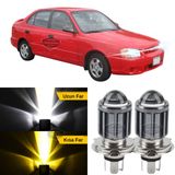 Hyundai Accent Milenyum 2000-2003 Uyumlu Mercekli Far Ampulü Led Xenon Çift Renk Sarı-Beyaz Far Şimşek Etkili CSP Led Lamba Uzun Kısa 2 Adet Takım