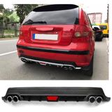 Hyundai Getz Makyajsız Uyumlu Body Kit Difüzör 4 Çıkış Yuvarlak Siyah Model 2