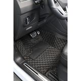 Hyundai Getz Siyah Üzeri Bej Dikiş 8d Diamond Premium Kaymaz Deri Oto Paspas - Siyah - Bej
