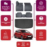 Hyundai I10 2022 Model Bagaj Havuzu+4d Araca Özel Havuzlu Paspas Takımıı Maxii - Siyah