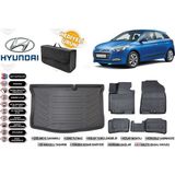 Hyundai I20 2016 Model Bagaj Havuzu+4d Araca Özel Havuzlu Paspas Takımıı Rice - Siyah
