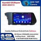 Hyundai I20 / Bayon (2020-2024 Yıl) Multimedya Android Sürüm 13 Kablosuz Carplay Navigasyon 10 Inç Ekran 4 GB RAM +64 GB Dahili Hafıza Çerçeve ve Arka Görüş Kamerası ile