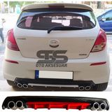 Hyundai I20 Difüzör Arka Tampon Eki 4 Egzoz Çıkışlı Kırmızı Lüx Tip