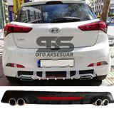 Hyundai İ20 Difuzor Arka Tampon Eki 4 Egzoz Cikisli Siyah Reflektorlu