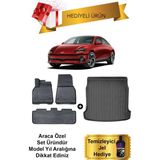 Hyundai Ioniq 6 Elektrikli 2022 Sonrası 3D Havuzlu Paspas ve Bagaj Havuzu Set (Hediyeli) - Siyah