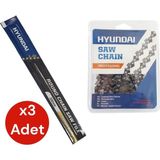 Hyundai Kesik Zincir 28,5 Diş 91 Ve Motor Zincir Bileme Eğesi 5/32'' (4Mm) 3 Adet