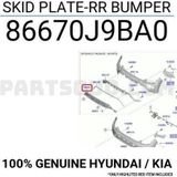 Hyundai Kona- 2021-2023 Arka Tampon Bandı Gri (Tyg) (Oem No:86670J9Ba0)