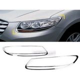 Hyundai Santa Uyumlu Fe 2006 2012 Ön Far Kaplama Abs (Plastik) Krom
