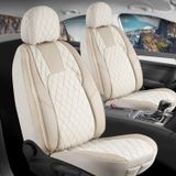 Hyundai Sonata Uyumlu Lüx Yarı Deri Oto Koltuk Kılıfı Ön Arka Takım Chester Bej