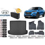 Hyundai Tucson 2017 Model Bagaj Havuzu+4d Araca Özel Havuzlu Paspas Takımıı Rice - Siyah