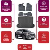 Hyundai Tucson 2020 Model Bagaj Havuzu+4d Araca Özel Havuzlu Paspas Takımıı Maxii - Siyah