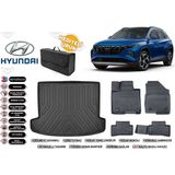 Hyundai Tucson 2023 Model Bagaj Havuzu+4d Araca Özel Havuzlu Paspas Takımıı Rice - Siyah