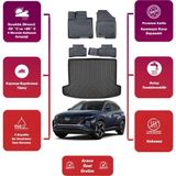 Hyundai Tucson 2025 Model Bagaj Havuzu+4d Araca Özel Havuzlu Paspas Takımıı Maxii - Siyah