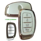 Hyundai Tucson Bayon Elantra Uyumlu Smart Kumanda Anahtar Kılıfı Oto Anahtarlık 4 Tuşlu