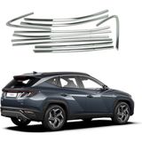 Hyundai tucson cam çerçevesi kenar çıtası krom tamtur 2021+ 10 parça