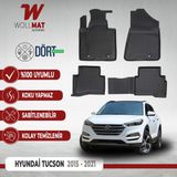 Hyundai Tucson Paspas 2016 2021 Arası Uyumlu 3D Havuzlu Paspas Seti - Siyah