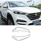 Hyundai Tucson Uyumlu 2015 2018 Ön Far Kaplama Abs (Plastik) Krom