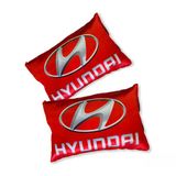 Hyundai Uyumlu Dijital Baskılı Kırmızı Araç Seyahat Boyun Yastık 2'Li Set