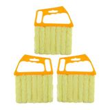 HZ-MONSTAR Pencere jaluzi temizleyici silgi aleti, 7 parmak toz temizleme aracı, mini temizleyici fırça, klima için el tipi temizleyici araç, pencere kepenkleri silgi kir temizleyici, sarı, 3 adet