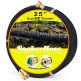 HZGREEN Sağanak Hortumu 25FT 5/8 "Çap Bahçe Yatakları için Prinç Arayüz Sulama%70 Su Tasarrufu Ağır Hizmet Tipi Kauçuk Bahçeler/Çiçek Yatakları için Harika