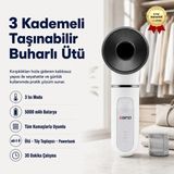 Hzl 3 Kademeli Portatif Kablosuz Seyahat Ütüsü Bataryalı Kırışık Giderici Tüy Toplayıcı - Beyaz