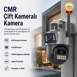 Hzl CMR Çift Kameralı Mini Kamera | Full HD Çift Açı Kayıt | Type-C Uyumlu Kompakt Vlog & Güvenlik Kamerası - Siyah
