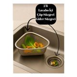 HZL HOME 2'li Süzgeç Seti Lavabo İçi Çöp Süzgeci & Lavabo Gider Süzgeci (7 cm)