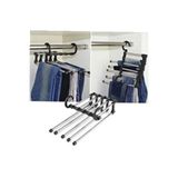 HZL HOME 5'li Organizer-Katlanabilir Pantolon Askısı, Çok Amaçlı Askı Şal, Etek, Kravat, Pantolon Askısı