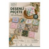 HZL HOME Desenli Kağıt Peçete 3 Paket 60 Adet - Karışık Şık Desen Seçenekli Sunum Peçetesi