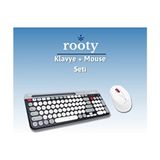Hzl Rooty Bluetooth Klavye Mouse Set Çoklu Cihaz Bağlantılı Ev - Ofis Kullanımı İçin Ergonomik Tasarım - Siyah
