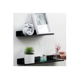 Hzm Collection Metal Duvar Rafı, Siyah Dekoratif Banyo Mutfak Rafı, Salon Oturma Çalışma Odası Rafı 20 Cm