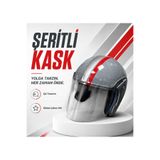 HZN MOTOR Gri Yarım Kask Motosiklet Kaskı Scooter Motor Bisiklet Kaskı Açık Model