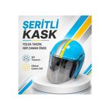 HZN MOTOR Mavi Yarım Kask Motosiklet Kaskı Scooter Motor Bisiklet Kaskı Açık Model