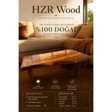 HZR Wood Ahşap Orta Sehpa – El Yapımı Doğal Çınar Ağacı Salon Sehpası V Ahşap Ayak