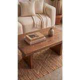 HZR Wood Doğal Ahşap Orta Sehpa 100X60 cm Iskandinav Modern Salon Sehpası Gerçek Ahşap - Caramella