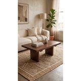 HZR Wood Doğal Ahşap Orta Sehpa 100x60 cm İskandinav Modern Salon Sehpası