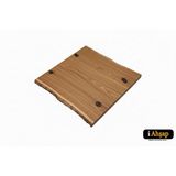 İ-Ahşap Doğal Kenarlı Sedir Kütük Masa Tablası|kare Ahşap Yemek Ofis No9 | Kalınlık 4 Cm | Meşe Renk Çok Renkli