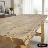 İ-Ahşap Doğal Kenarlı Sedir Kütük Masa Tablası|masif Ahşap Yemek No1 | Kalınlık 4 Cm | Çam Renk Çok Renkli
