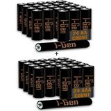 I-Gen A175 48'li Paket Ultra Alkalin Pil 24 Adet LR03 1.5V AAA İnce Kalem Pil + 24 Adet LR6 1.5V AA Kalem Pil