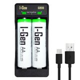 I-Gen Batteries G227 2’li AA/AAA/9V Pil Şarj Aleti + 2 Adet AA 2700 mAh 1.2 V Ni-MH Şarjlı Kalem Pil Seti
