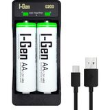 I-Gen Batteries G227 2'li AA/AAA/9V Pil Şarj Aleti + 2 Adet Aa 2700 Mah 1.2V Ni-Mh Şarjlı Kalem Pilli Set