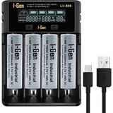 I-Gen Batteries G428 4'lü 18650 Li-Ion Akıllı Pil Şarj Aleti + 4 Adet 18650 2000MAH 3c 3.7V 7.4 Wh Li-Ion Pil Seti